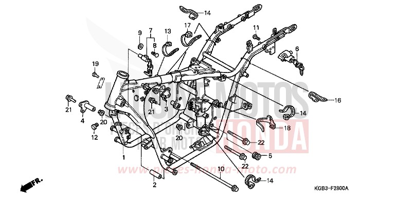 RAHMENKOERPER von Shadow VT125C CANDY GLORY RED-U (R101) von 2000